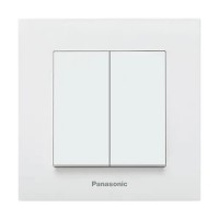 Intrerupator dublu, Panasonic Karre Plus, alb, include rama